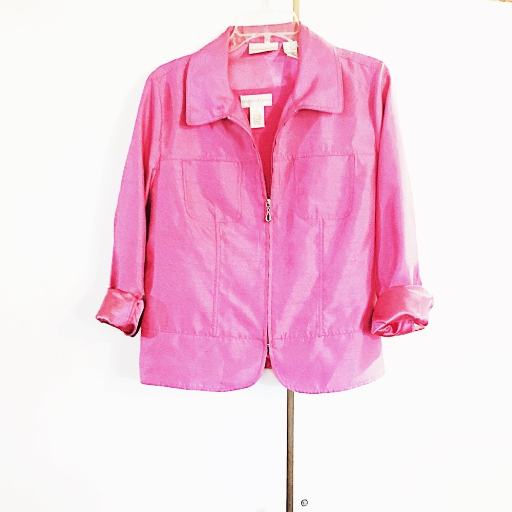 Women’s Pink Zip Up Fancy Sporty Jacket & Pink Top